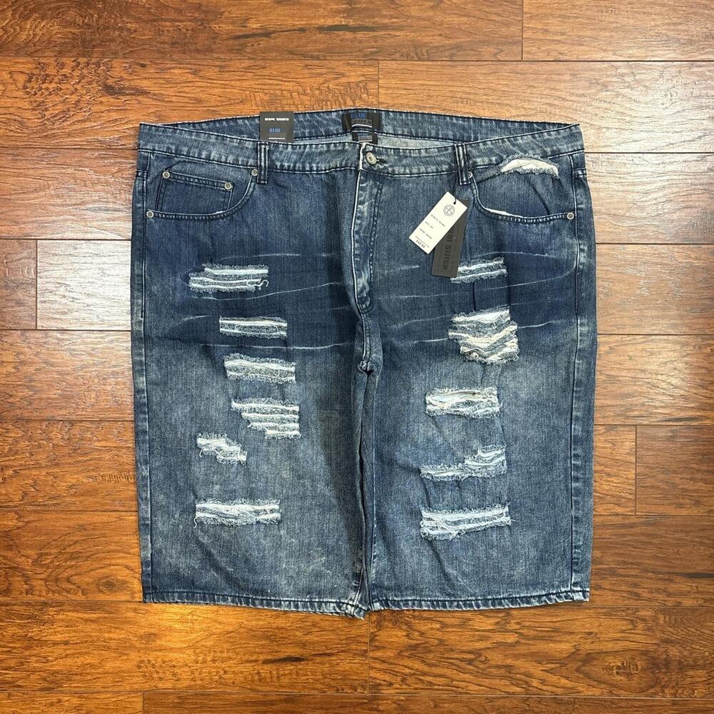 Blue Stitch Men’s Distressed Baggy Denim Shorts Size 52 NWT
